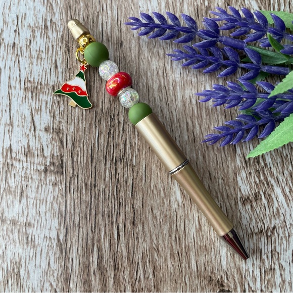 Handcrafted Ginger Tree Pens Beaded Unique Artisan Gifts Office Accessories - Picture 3 of 9
